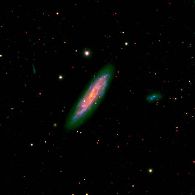 Spiralinė galaktika NGC 2770, nufotografuota su jungtiniais LBT veidrodžiais