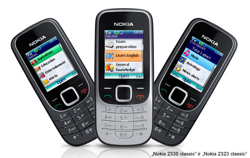 „Nokia 2330 classic“ ir „Nokia 2323 classic“