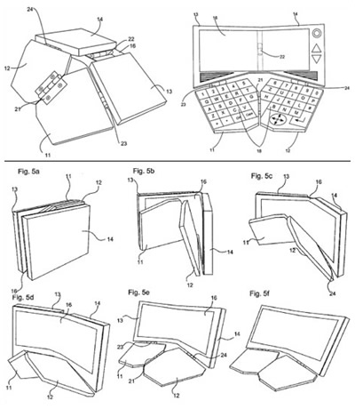 Į keturias dalis sulankstomo „Nokia Communicator“ patentas