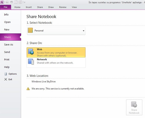 „OneNote 2010“ – pirmieji įspūdžiai