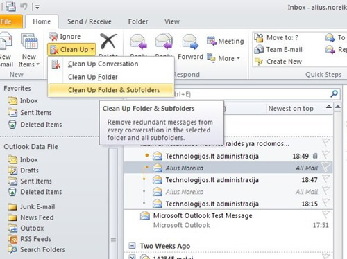 „Outlook 2010“: elektroninio pašto ir laiko planavimo funkcijų naujovės