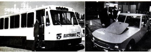 1973 m. balandis: elektroautobusas ir elektromobilis mediniu korpusu