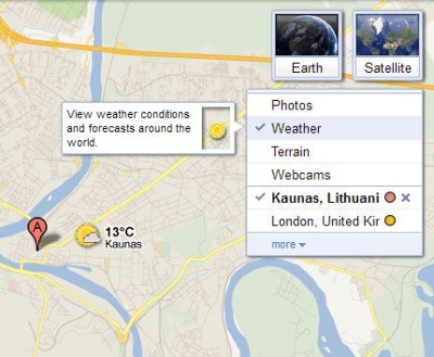 „Google Maps“ – orų prognozės visam pasauliui