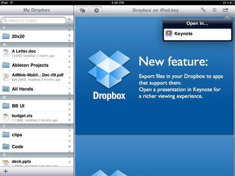 „Dropbox iPad“