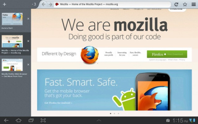 „Firefox 15 Beta“ su nauja sąsaja „Android“ planšetiniams kompiuteriams