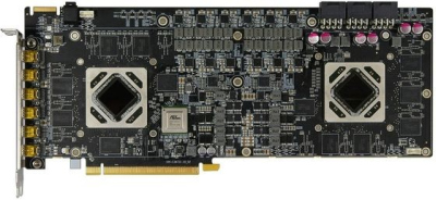 Žvilgsnis į skysčiu aušinamą „Sapphire Radeon HD 7990 Atomic“