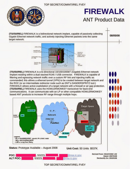 Paskelbtas visiškai slaptas NSA šnipinėjimo technikos katalogas