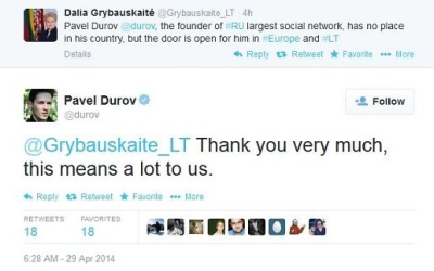 Rusiškojo „Facebook“ įkūrėjas nori atvykti į Lietuvą