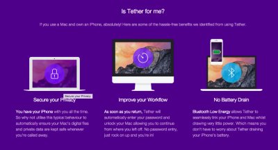 „Tether“: atrakina „Mac“, kai esate šalia, užrakina – kai nueinate