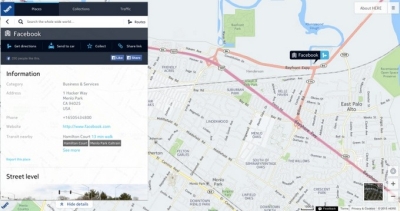 „Facebook“ pradeda naudoti žemėlapius „Nokia HERE“