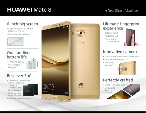 CES 2016“ parodoje „Huawei“ pristatė „Mate 8“ telefoną ir moterišką išmanųjį laikrodį