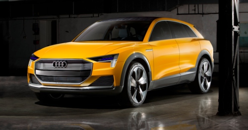 „Audi“ pristatė vandeniliu varomą elektromobilį