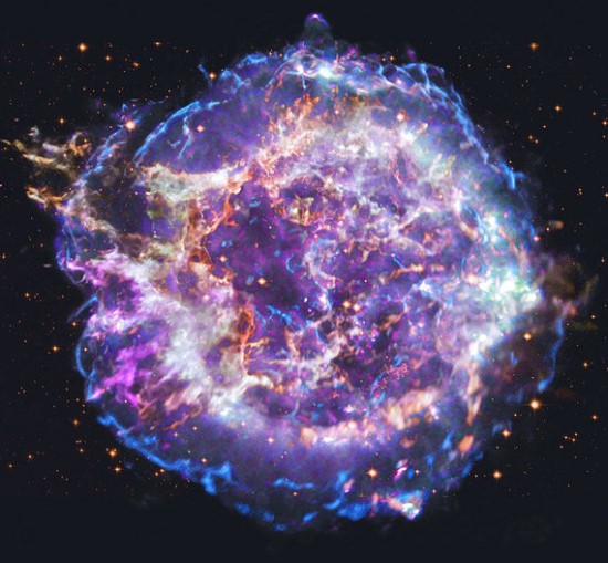 NASA/CXC/SAO; Optical: NASA/STScI; Radio: NSF/NRAO/VLA/Cassiopeia A