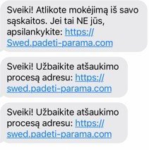 Sukčių SMS