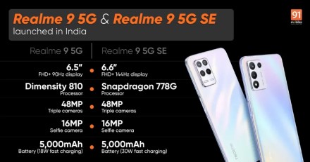 „Realme 9 5G“ ir „Realme 9 5G SE“ anonsas