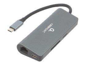 Adapteris USB C su Ethernet lizdu, SD kortelių portu ir HDMI išvestimi