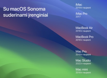 Gana daug „Mac“ kompiuterių nepalaikys „macOS Sonoma“