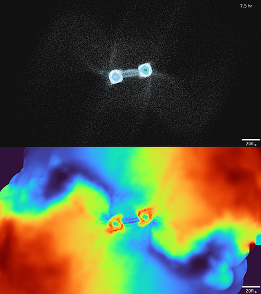 Naujos planetos formavimosi momentas, kompiuterinė simuliacija / Jingyao Dou / University of Bristol iliustracija