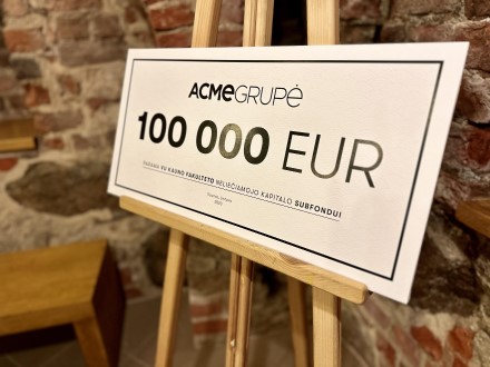 „ACME Grupės“ įkūrėjai investavo 100 tūkstančių eurų į Vilniaus universiteto neliečiamojo kapitalo fondą