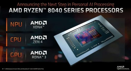 AMD praneša apie „Ryzen 8040“ „Hawk Point“ procesorių seriją su „Zen 4“, RDNA 3 ir XDNA