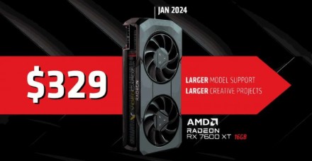 AMD atskleidė „RX 7600 XT“ už 329 USD