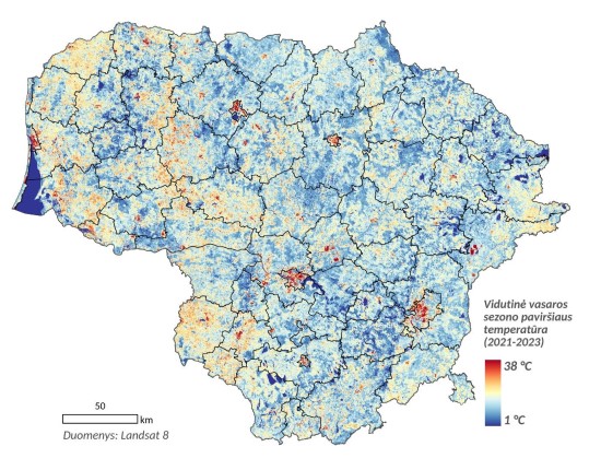 Palydoviniai duomenys padeda stebėti karščio salas miestuose