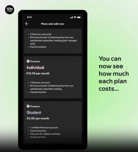 ES reikalavimai duoda vaisių: „Spotify“ naudotojai „iPhone“ ir „iPad“ įrenginiuose jau gali matyti prenumeratų kainas