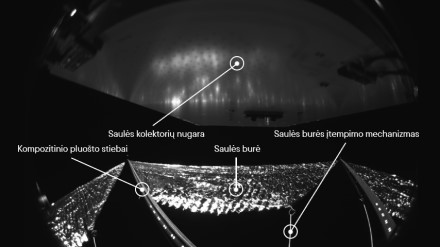 Saulės burės dalys. Nuotrauka - NASA